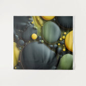 Luminous Fluid Dynamics: Yellow and Green Abstract Wandkleed (Voorkant (horizontaal))