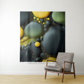 Luminous Fluid Dynamics: Yellow and Green Abstract Wandkleed (In situ)