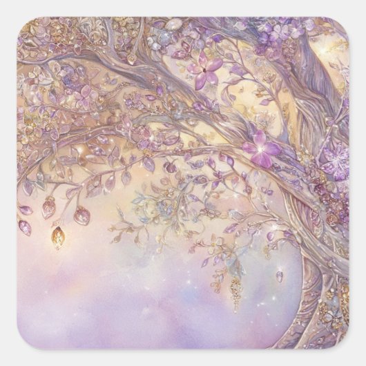 Luminous Forest Vierkante Sticker (Voorkant)