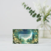 Luminous Forest White Rose and Celestial Night Visitekaartje (Staand voorkant)