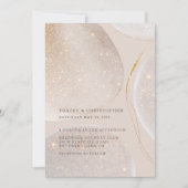 Luminous Gold & Blush Fawn Shimmer Wedding Kaart (Voorkant)