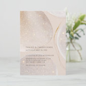 Luminous Gold & Blush Fawn Shimmer Wedding Kaart (Staand voorkant)