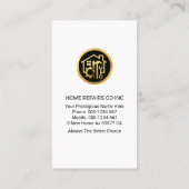 Luminous Gold Handyman Tools Roof Visitekaartje (Achterkant)