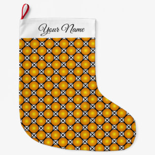 Luminous Golden Stippen Black White Pattern Grote Kerstsok