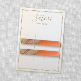 Luminous Gray Ombre Script Hair Clip display Visitekaartje