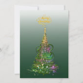 Luminous Green Holiday Tree flat holiday card Kaart (Voorkant)