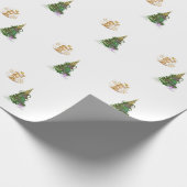 Luminous Green Holiday Tree wrapping paper  Cadeaupapier (Hoek)