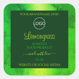 Luminous Green Marble Pattern Product Labels Logo