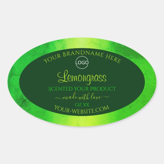 Luminous Green Marble Pattern Product Labels Logo (Voorkant)