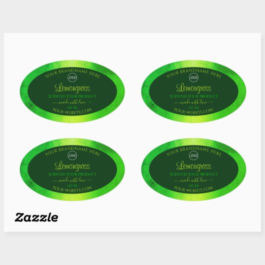 Luminous Green Marble Pattern Product Labels Logo (Vel)