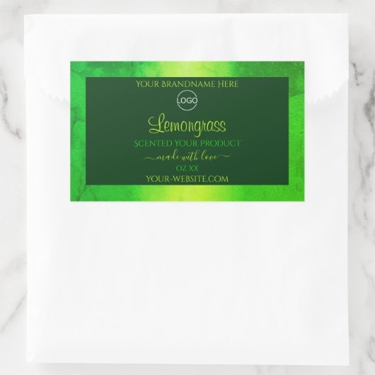 Luminous Green Marble Pattern Product Labels Logo (Tas)