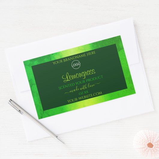 Luminous Green Marble Pattern Product Labels Logo (Envelop)