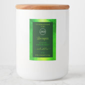 Luminous Green Marble Pattern Product Labels Logo Voedselcontainer Etiket (Voorkant)