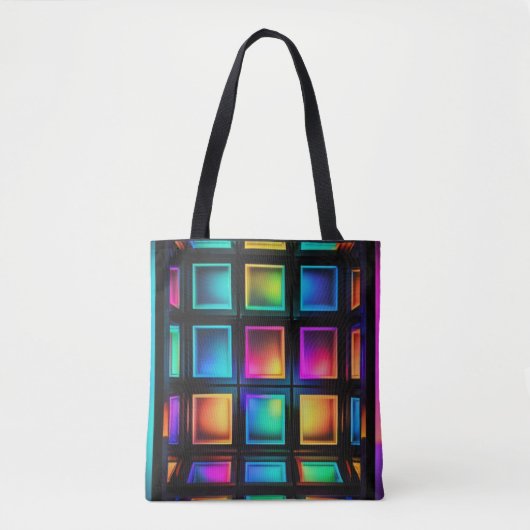 Luminous Grid Spectrum Tote Bag (Voorkant)