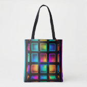 Luminous Grid Spectrum Tote Tote Bag (Voorkant)