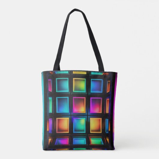 Luminous Grid Spectrum Tote Tote Bag (Achterkant)