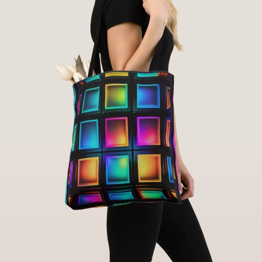 Luminous Grid Spectrum Tote Tote Bag (Dichtbij)