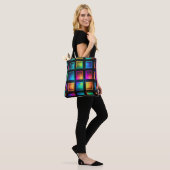 Luminous Grid Spectrum Tote Tote Bag (Op model)