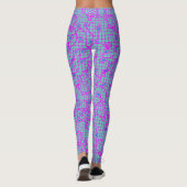 Luminous indigo Flowers on Net.01.b LBlue BG Leggings (Achterkant)