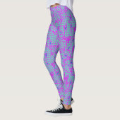 Luminous indigo Flowers on Net.01.b LBlue BG Leggings (Links)