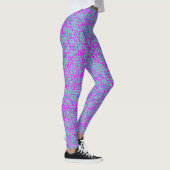 Luminous indigo Flowers on Net.01.b LBlue BG Leggings (Rechts)