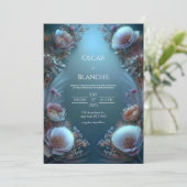 Luminous Ivory Bloom Ethereal Botanical Wedding Kaart (Staand voorkant)