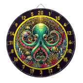 Luminous Lagoon Octopus Dartboard Dartbord (Voorkant)