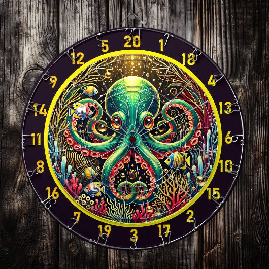 Luminous Lagoon Octopus Dartboard Dartbord