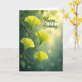Luminous Leaf Verjaardagskaart Kaart (Gele Bloem)