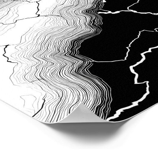Luminous Molten Flow Decoupage Template Line Art Poster (Hoek)