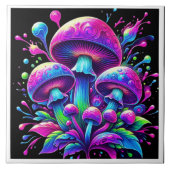 Luminous Mushroom Fantasy Bloom Tegeltje (Voorkant)