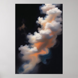 Luminous Mystical Smoke Modern Abstract Poster