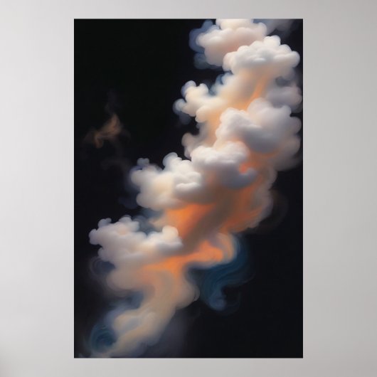 Luminous Mystical Smoke Modern Abstract Poster (Voorkant)