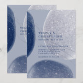 Luminous Navy Blue & Periwinkle Mugle Modern Kaart (Voorkant / Achterkant)