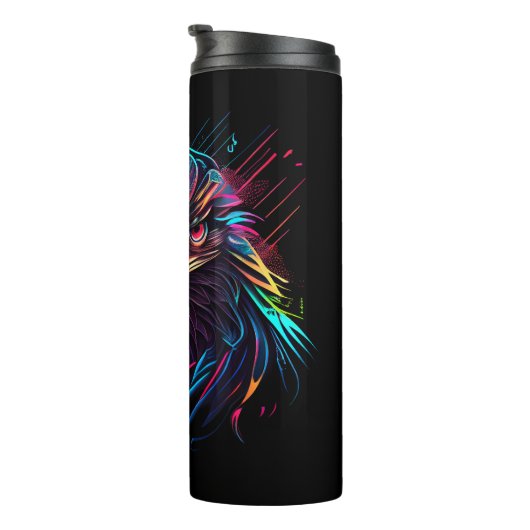 Luminous Neon Eagle Artistic Thermosbeker (Geroteerd rechts)