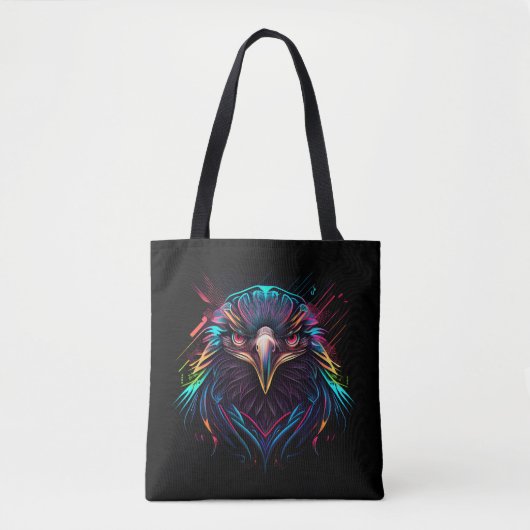 Luminous Neon Eagle Artistic Tote Bag (Voorkant)