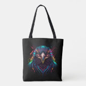 Luminous Neon Eagle Artistic Tote Bag (Achterkant)