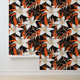 Luminous Night Lilies Behang