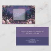 Luminous Nightfall Blue Floral Visitekaartje (Voorkant / Achterkant)