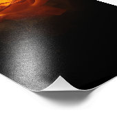 Luminous Orange Rose on Black Velvet – Elegant Flo Foto Afdruk (Hoek)