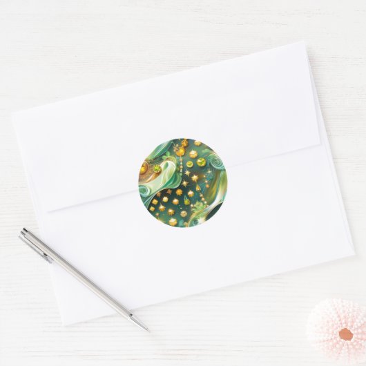 Luminous Peridot Citrine Celestial Moon Ronde Sticker (Envelop)