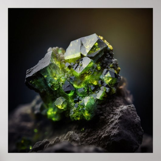 Luminous Peridot Gemstone, close-up Poster (Voorkant)