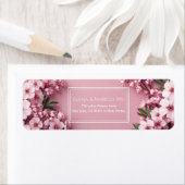 Luminous Pink Cherry Blossom Double Frame Etiket (Insitu)