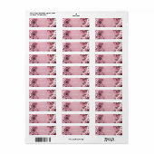 Luminous Pink Cherry Blossom Double Frame Etiket (Full Sheet)
