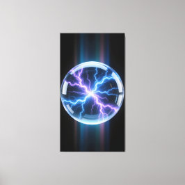 Luminous plasma storm inside the transparent canvas afdruk