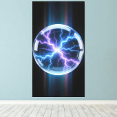 Luminous plasma storm inside the transparent canvas afdruk (Insitu (Houten vloer))