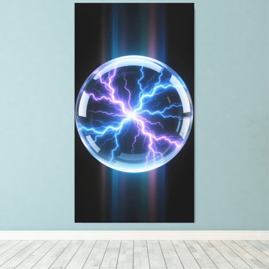 Luminous plasma storm inside the transparent canvas afdruk (Insitu (Houten vloer))