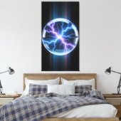 Luminous plasma storm inside the transparent canvas afdruk (Insitu (Slaapkamer))