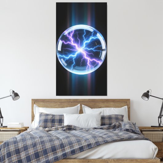 Luminous plasma storm inside the transparent canvas afdruk (Insitu (Slaapkamer))