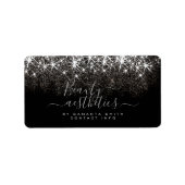 Luminous Platinum Silver Glitter Elegant Beauty Etiket (Voorkant)